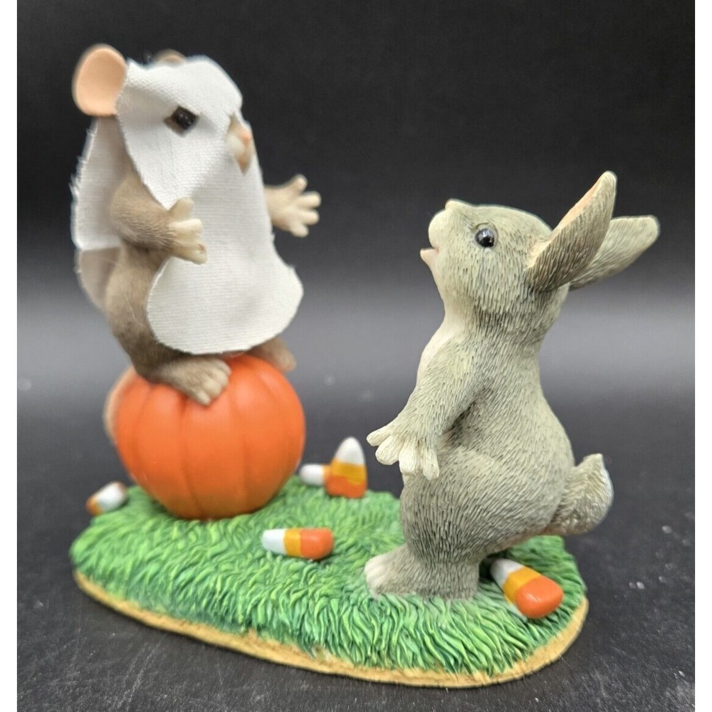 Charming Tails "BOOO"  Dean Griff Mouse Halloween Candy Corn Fall w/ Box